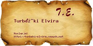 Turbéki Elvira névjegykártya